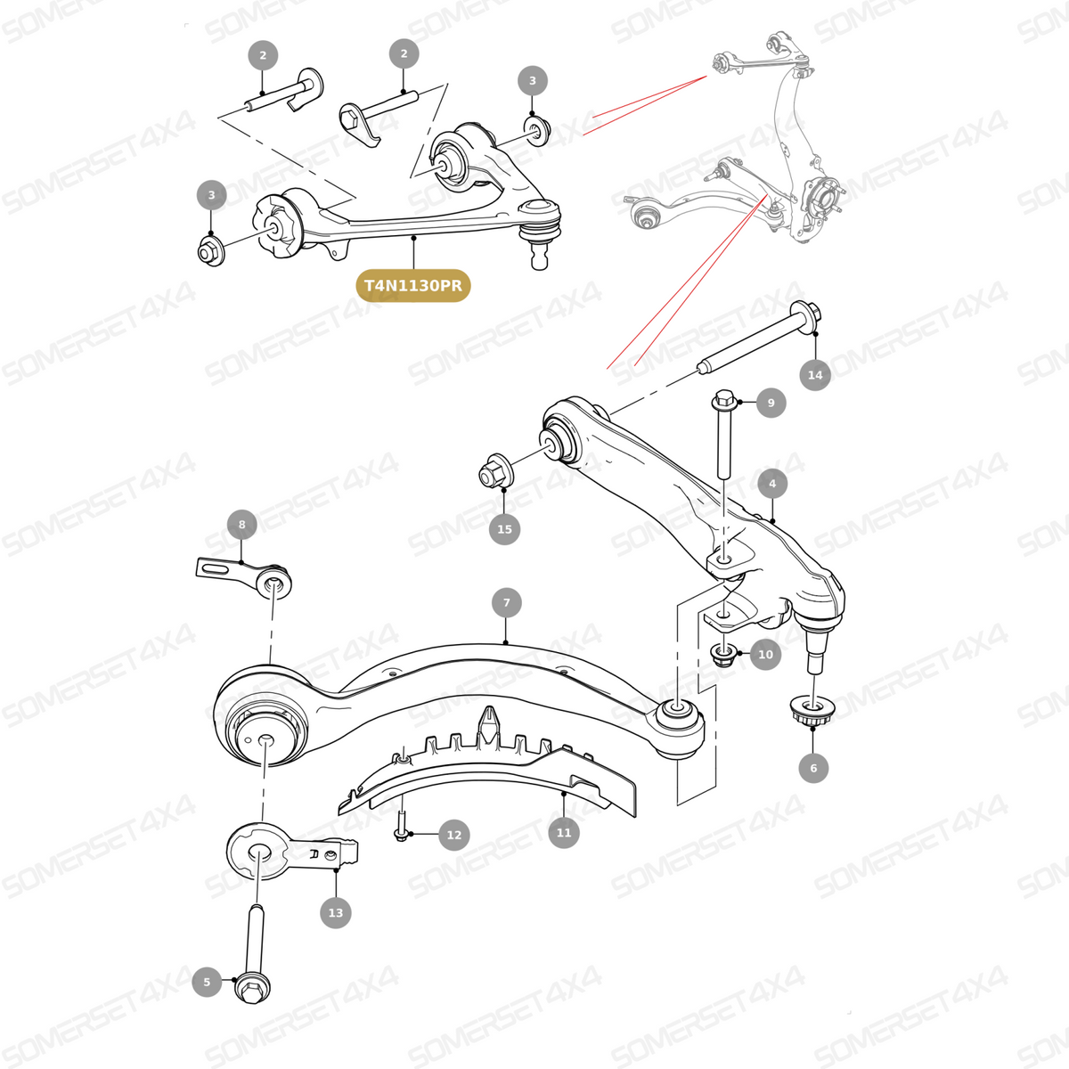 T4N1130PR JAGUAR - ARM-SUSPENSION From PROEVO+