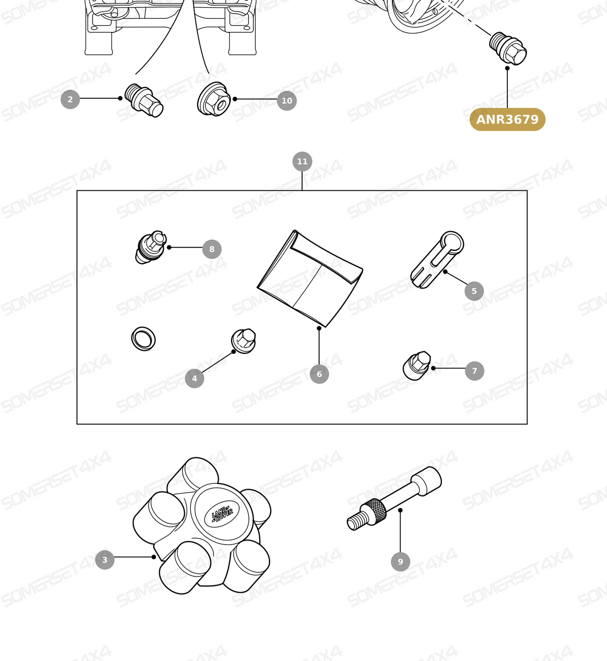 ANR3679 LAND ROVER - NUT FOR WHEEL - ALLOY WHEELS - NON LOCKING From ALLMAKES