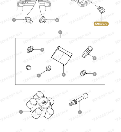 ANR3679 LAND ROVER - NUT FOR WHEEL - ALLOY WHEELS - NON LOCKING From ALLMAKES