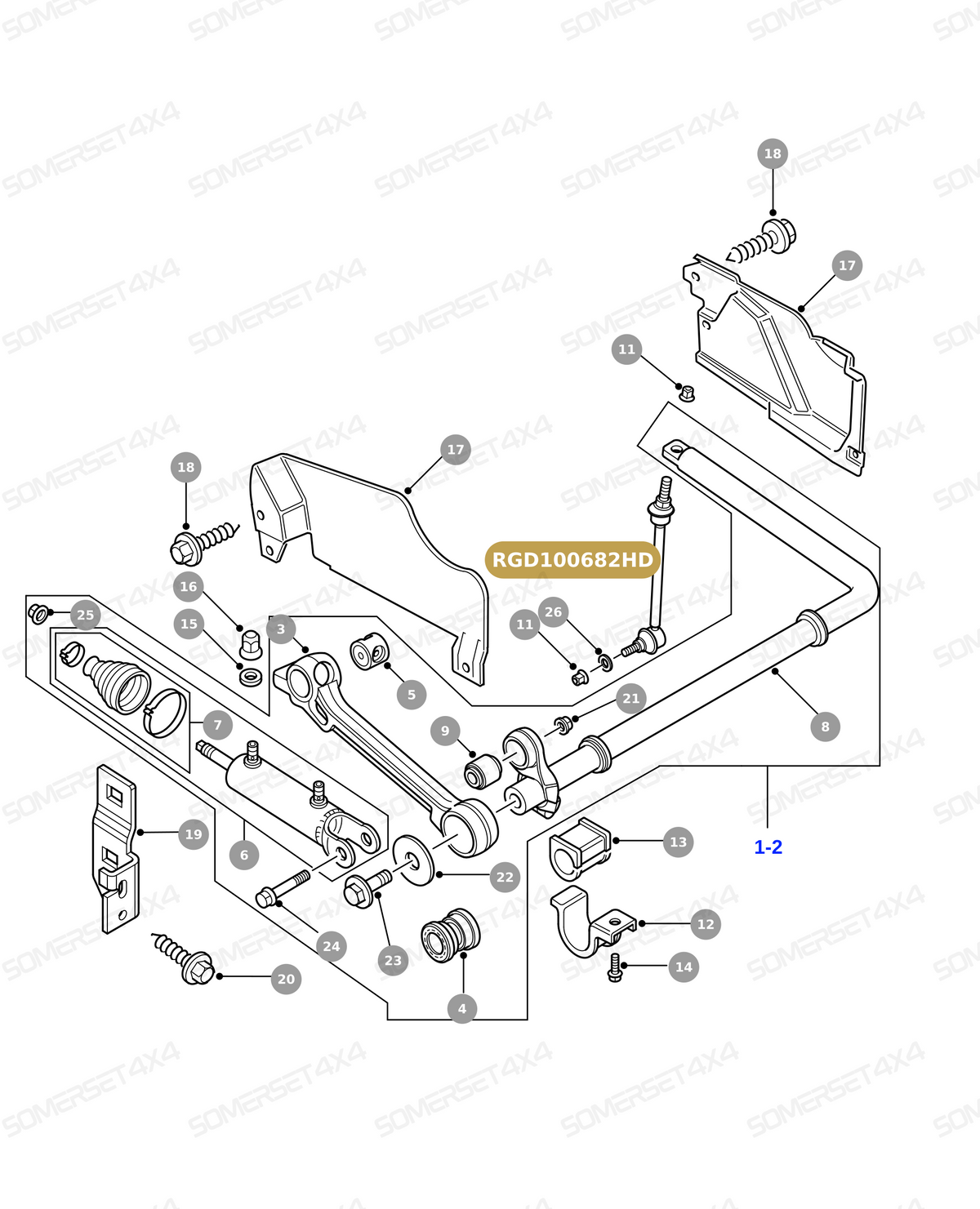 RGD100682HD LAND ROVER - LINK ASSY ANTI ROLL REAR From MEYLE