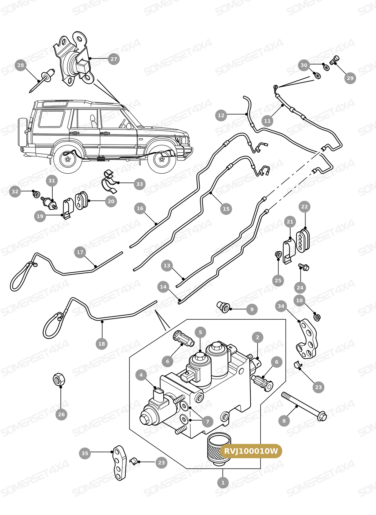 RVJ100010W LAND ROVER - FILTER AND PLUG ASSEMBLY - ACE VALVE From BWI