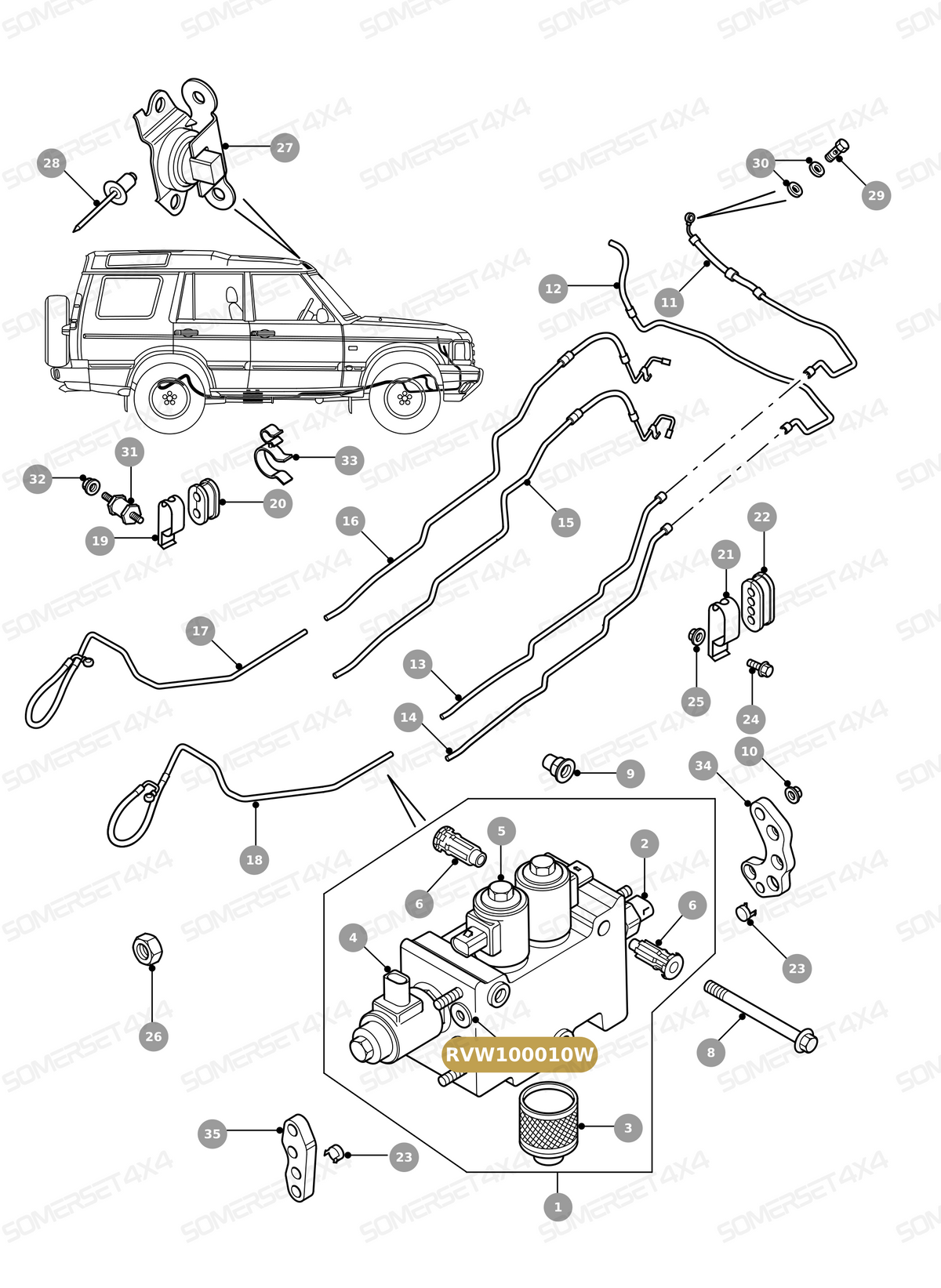 RVW100010W LAND ROVER - KIT - SEAL - ACE VALVE - BLOCK REPAIR From BWI