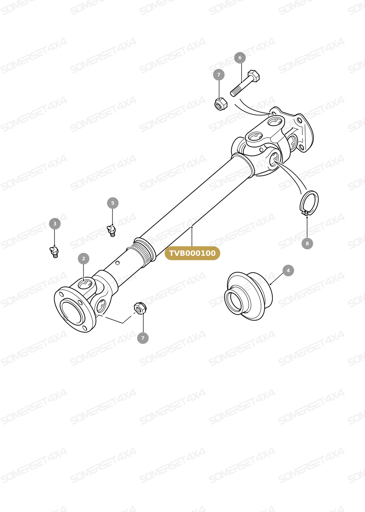TVB000110 LAND ROVER - PROP SHAFT FRONT From ALLMAKES