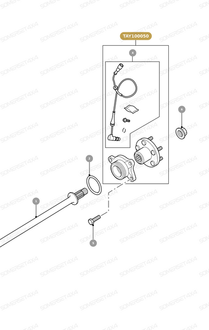 TAY100050 LAND ROVER - HUB ASSEMBLY - REAR - WITH ABS SENSOR From ALLMAKES