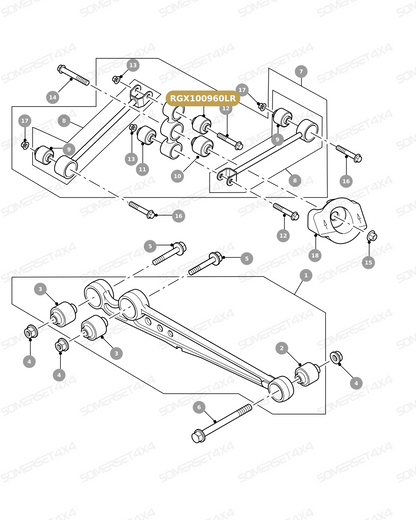 RGX100960LR GENUINE LAND ROVER - BUSH - REAR SUSPENSION