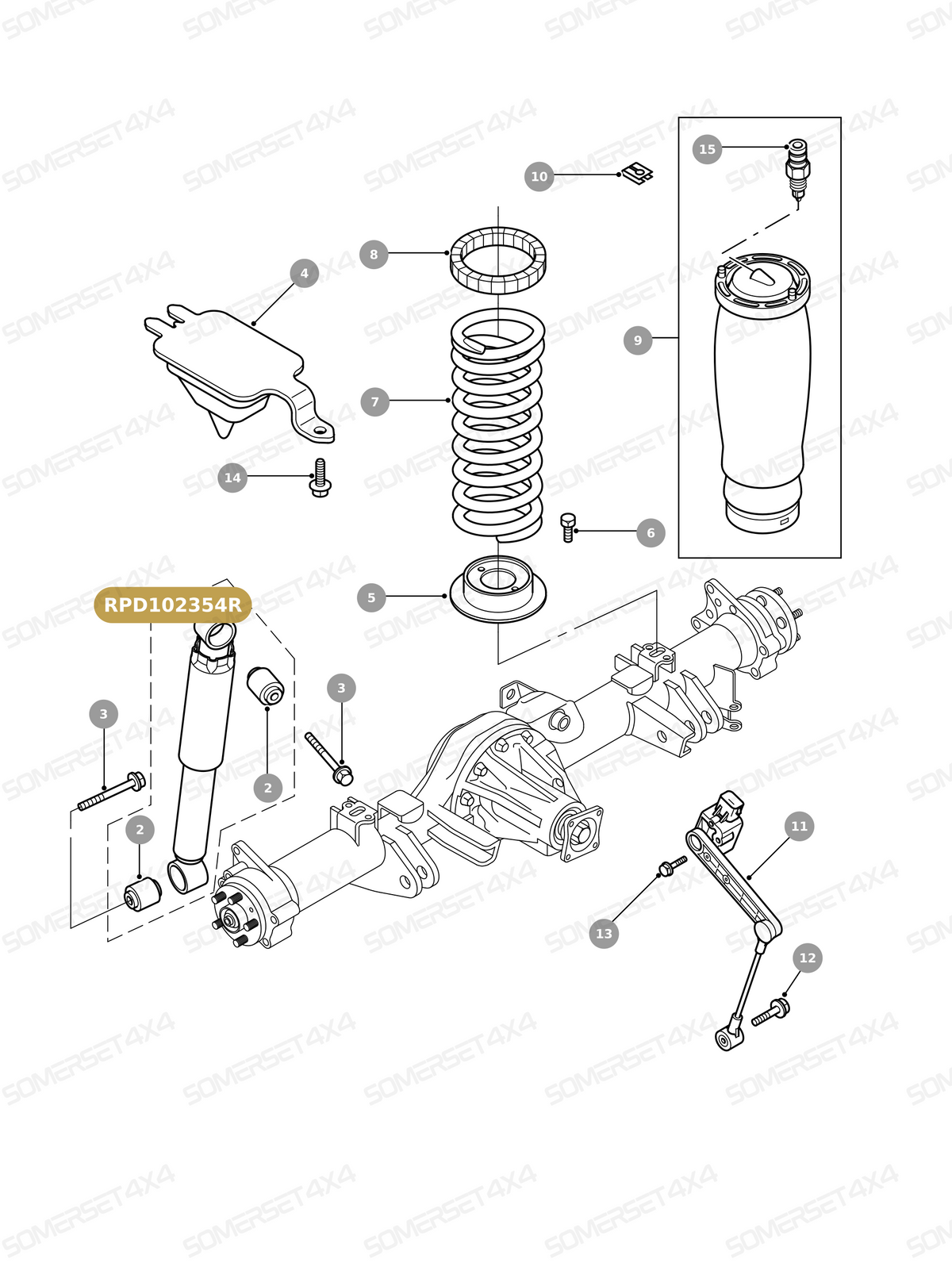 RPD102354R LAND ROVER - SHOCK ABSORBER - REAR SUSPENSION From ALLMAKES