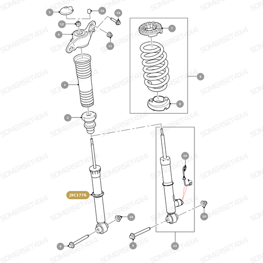J9C1776 GENUINE JAGUAR - DAMPER-SUSPENSION