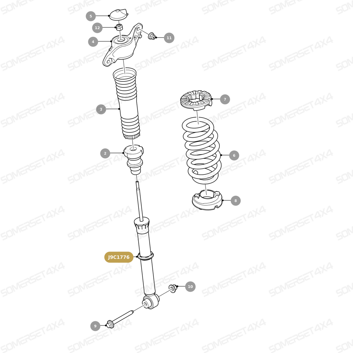 J9C1776 GENUINE JAGUAR - DAMPER-SUSPENSION