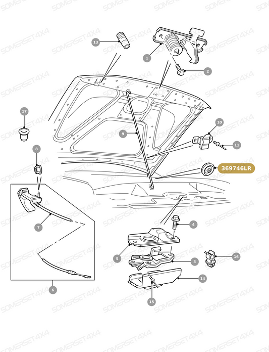 369746LR GENUINE LAND ROVER - GROMMET