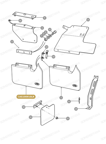 CAS100910LR GENUINE LAND ROVER - MUDFLAP