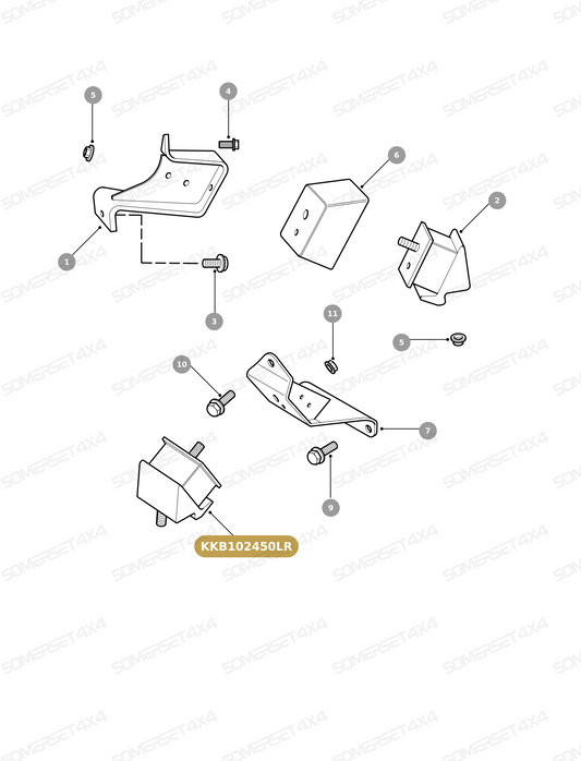 KKB102450LR GENUINE LAND ROVER - BRACKET - ENGINE MOUNTING