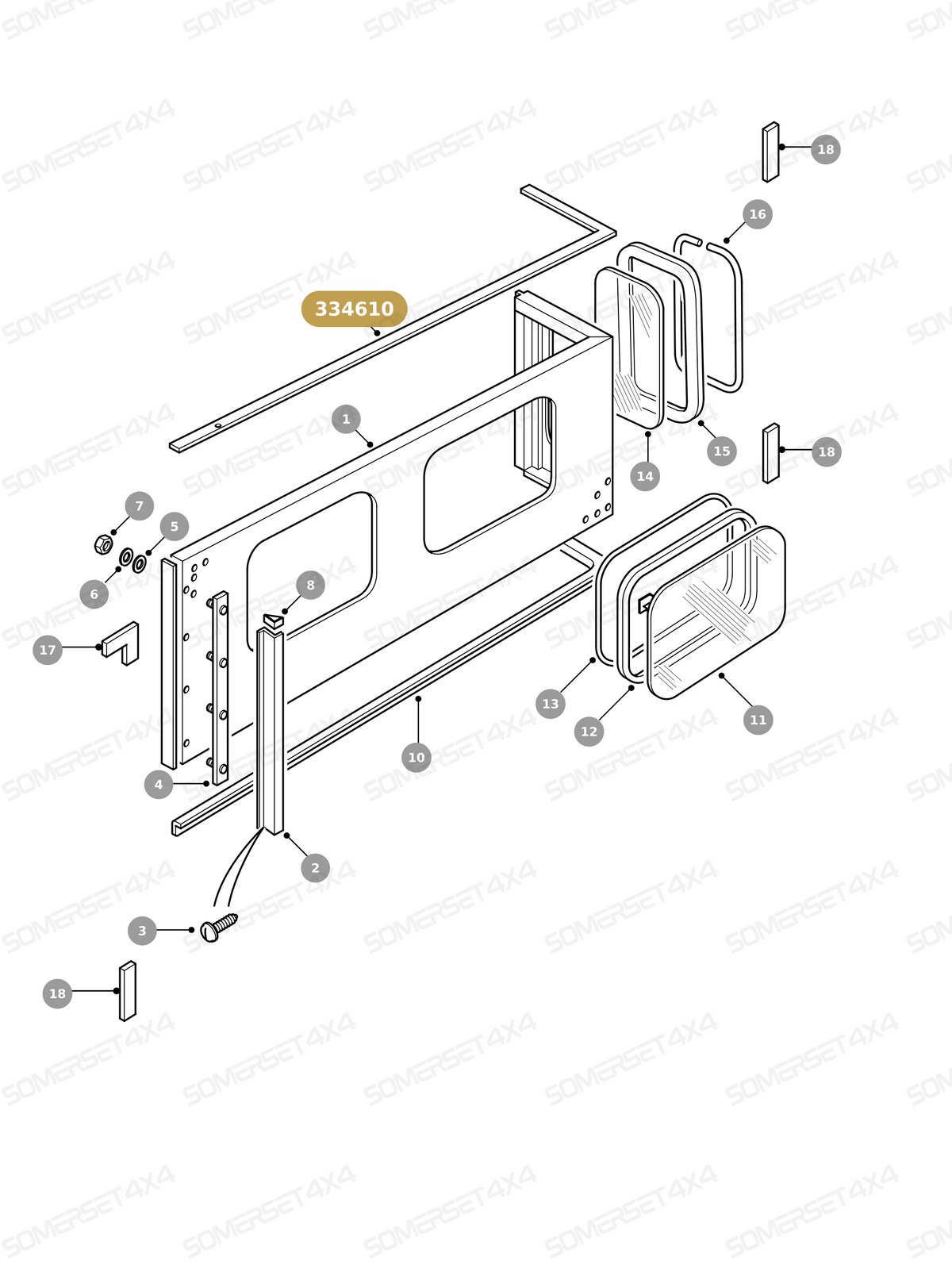 334610 LAND ROVER - ROOF P SEAL - DEF - ALL From ALLMAKES