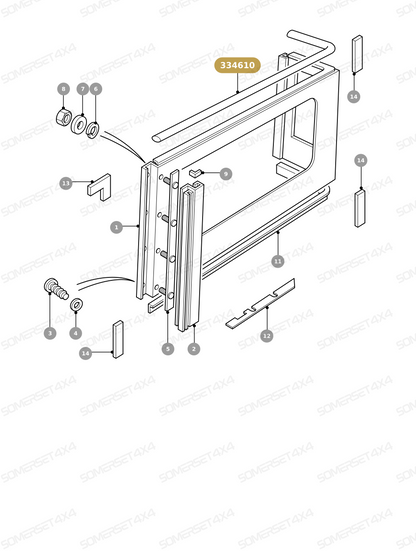 334610 LAND ROVER - ROOF P SEAL - DEF - ALL From ALLMAKES