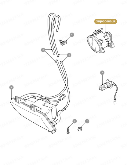 XBJ000080LR GENUINE LAND ROVER - LAMP - FOG - FRONT