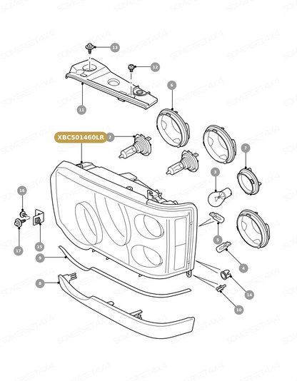 XBC501460LR GENUINE LAND ROVER - HEADLAMP