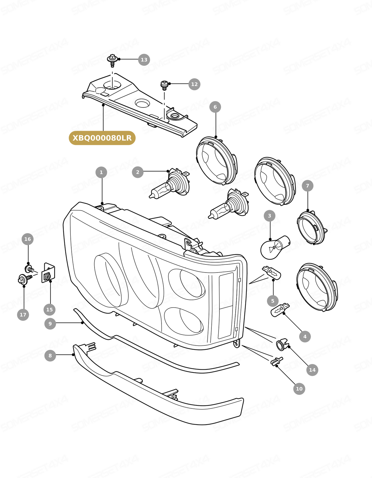 XBQ000080LR GENUINE LAND ROVER - COVER - HEADLAMPS