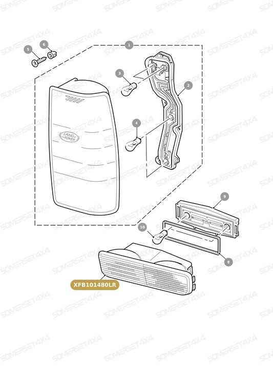 XFB101480LR GENUINE LAND ROVER - LAMP - REAR