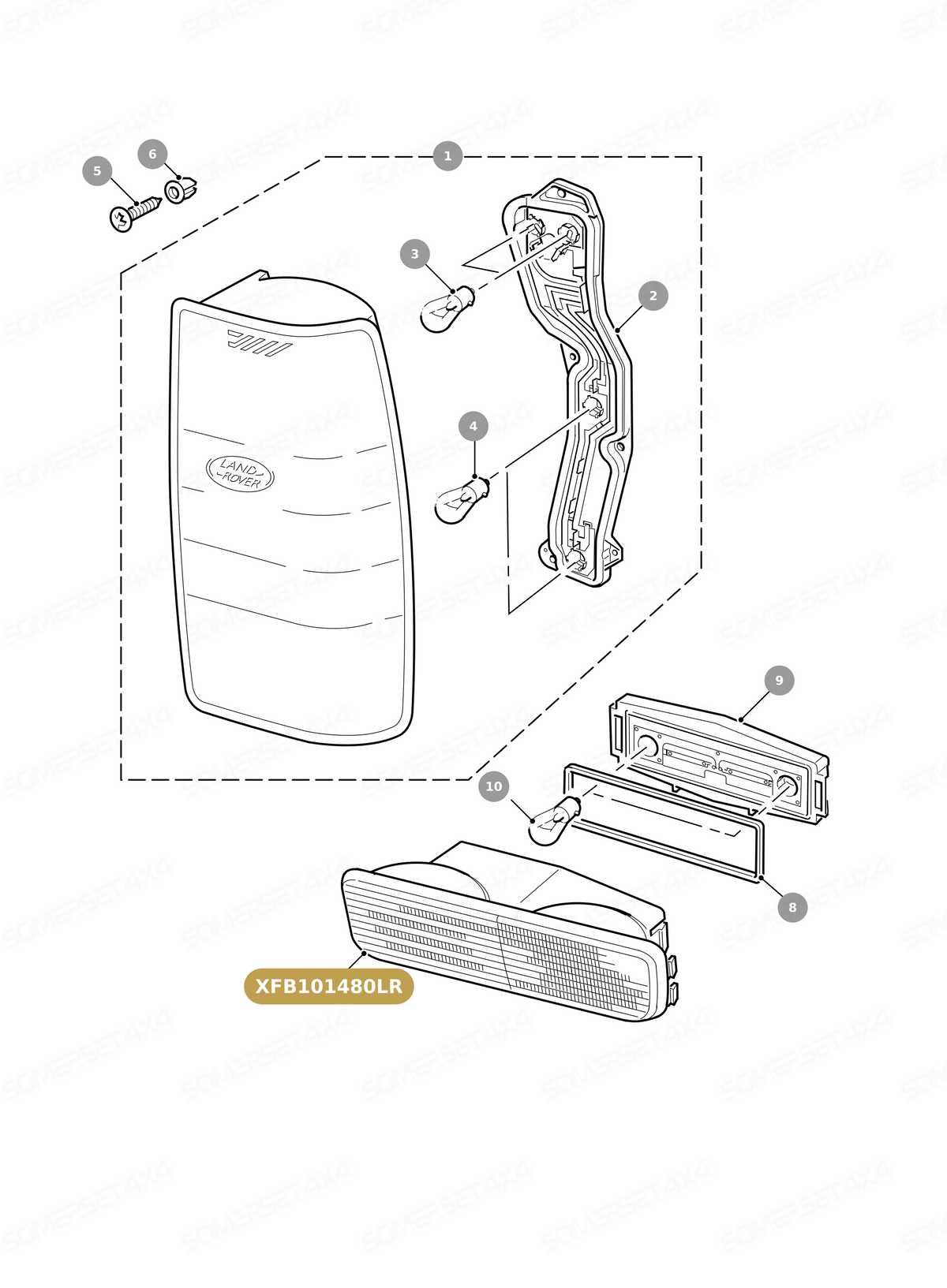 XFB101480LR GENUINE LAND ROVER - LAMP - REAR