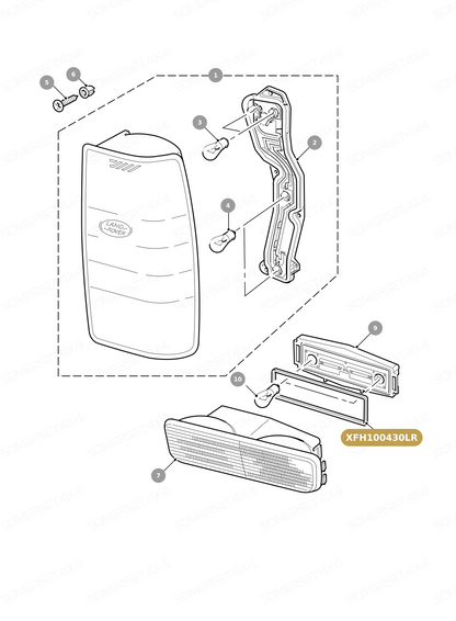 XFH100430LR GENUINE LAND ROVER - GASKET - REAR- STOP- FLASHER LAMP
