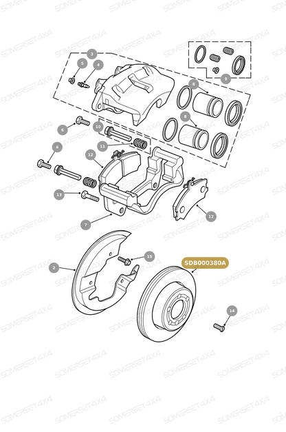 SDB000380 LAND ROVER - FRONT BRAKE DISCS - VENTED From PR2 ALLMAKES