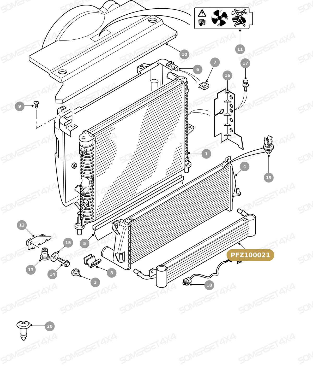 PFZ100021 LAND ROVER - OIL COLLER ASY From ALLMAKES