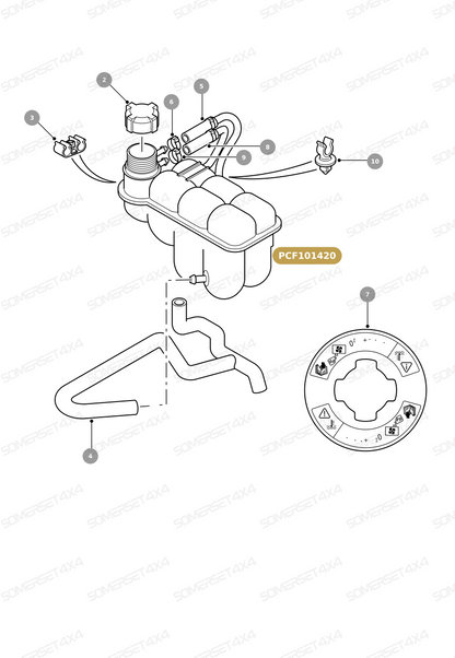 PCF101420 LAND ROVER - EXPANSION TANK - ASSEMBLY - TD5 From ALLMAKES