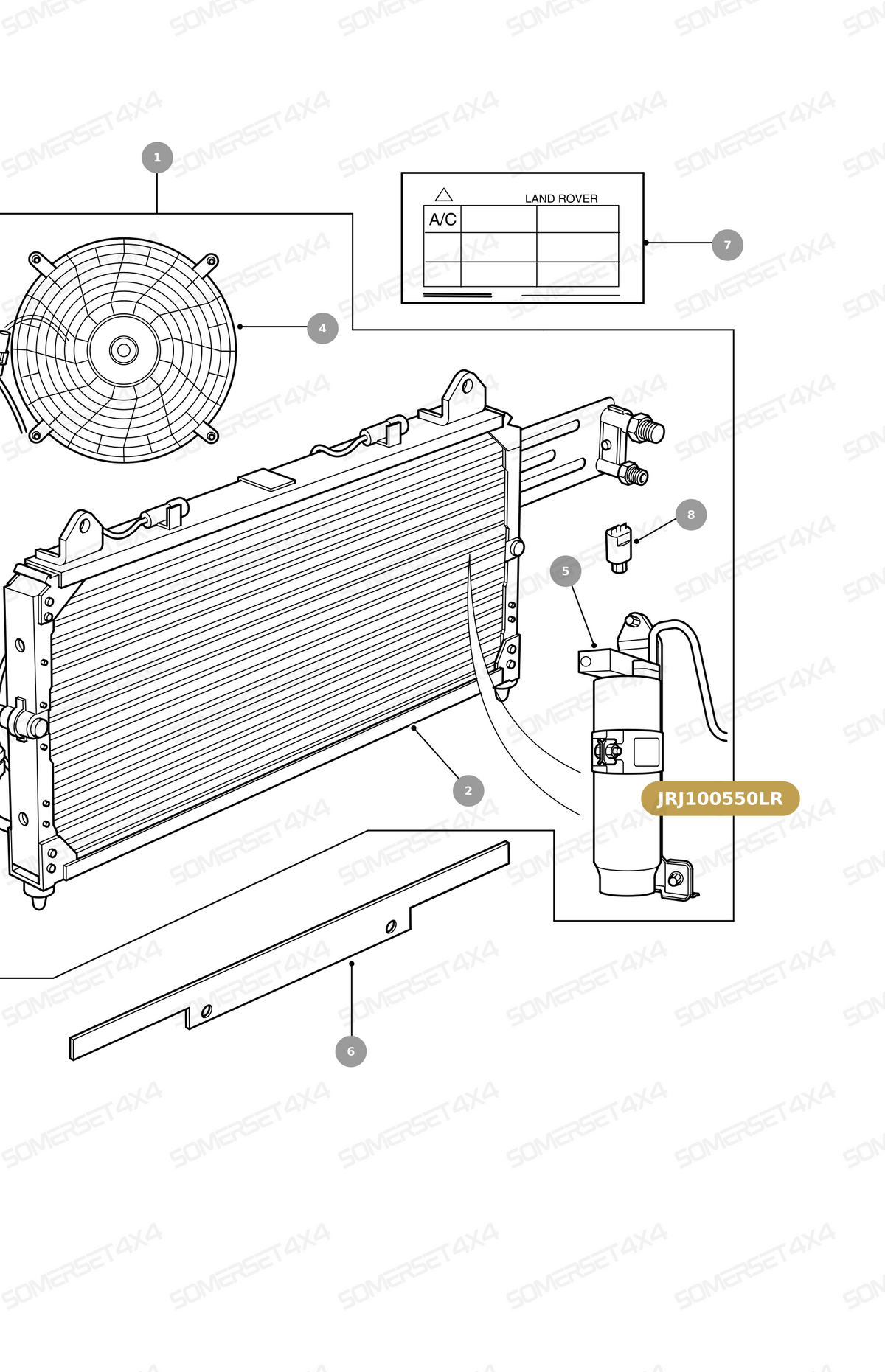 JRJ100550LR GENUINE LAND ROVER - DRYER - COMPRESSOR AIR