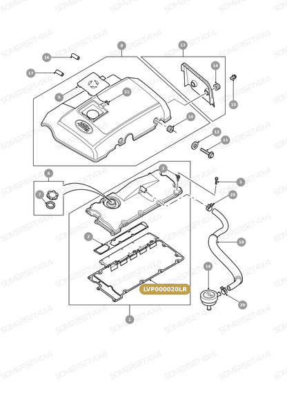 LVP000020LR GENUINE LAND ROVER - GASKET - COVER