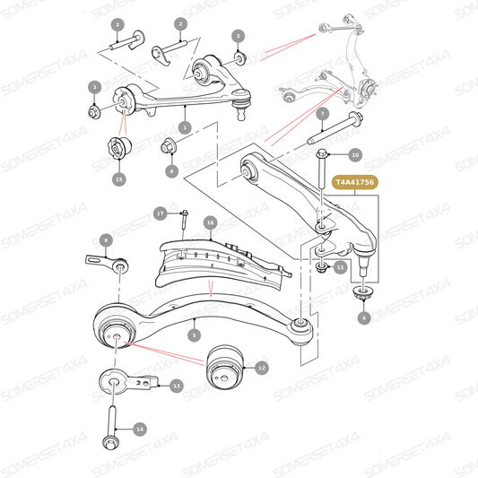 T4A41756 GENUINE JAGUAR - Wishbone arm
