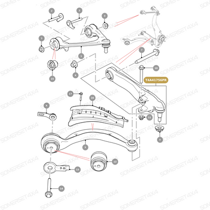 T4A41756PR JAGUAR - SUSPENSION ARM-FRONT LOWER-RH X761 From PROEVO+