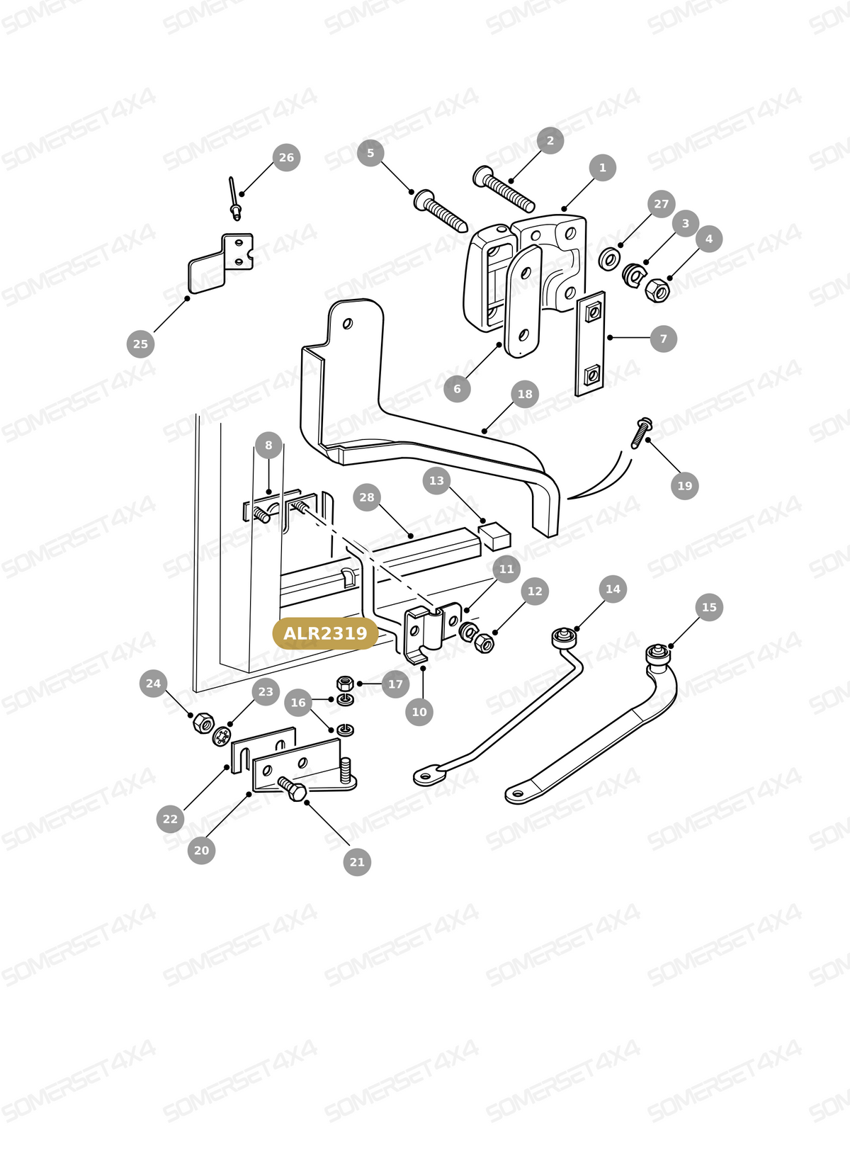 ALR2319 LAND ROVER - TORSION BAR LH From ALLMAKES