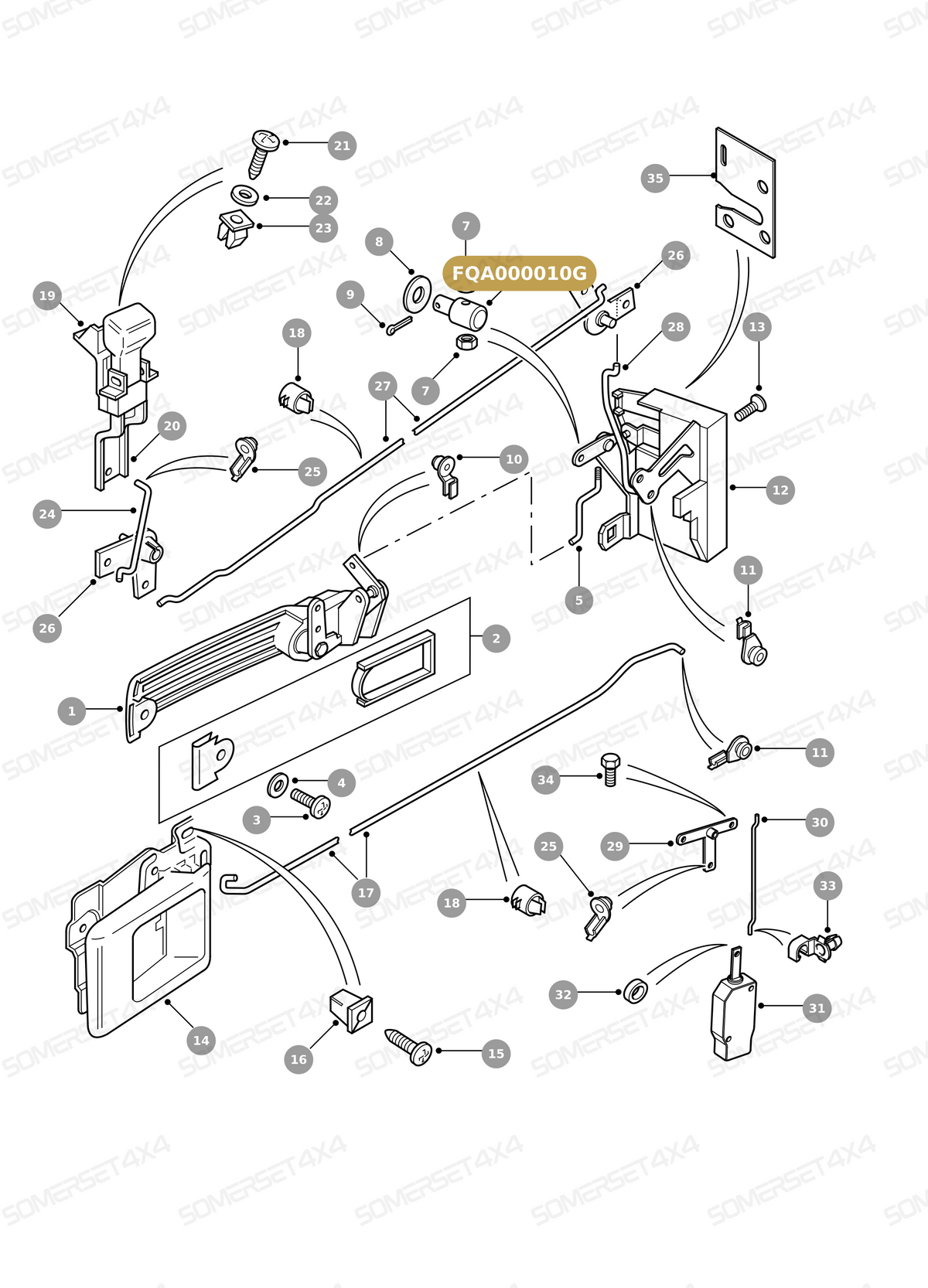 FQA000010G LAND ROVER - ADJUSTER DOOR LATCH From PR2 ALLMAKES OE