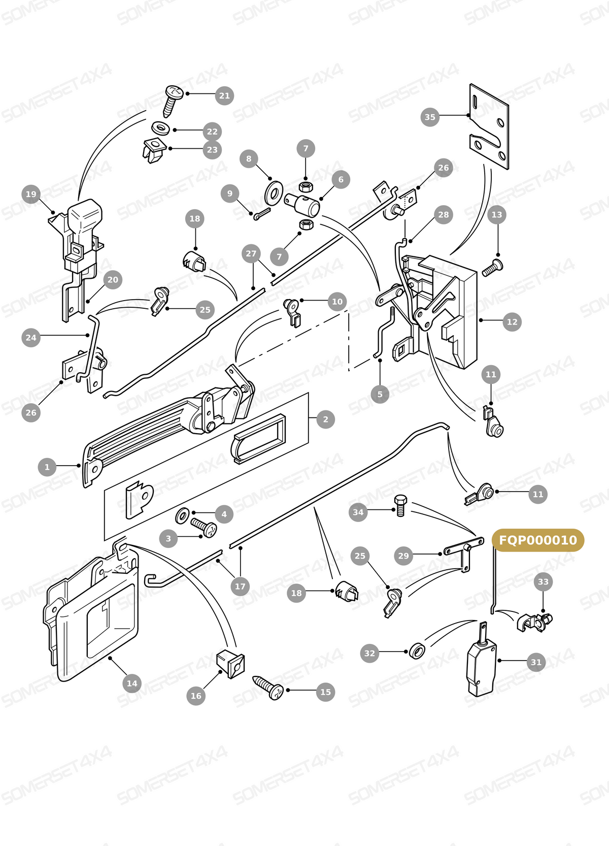 FQP000010 LAND ROVER - LINK-CRANK/LATCH From ALLMAKES