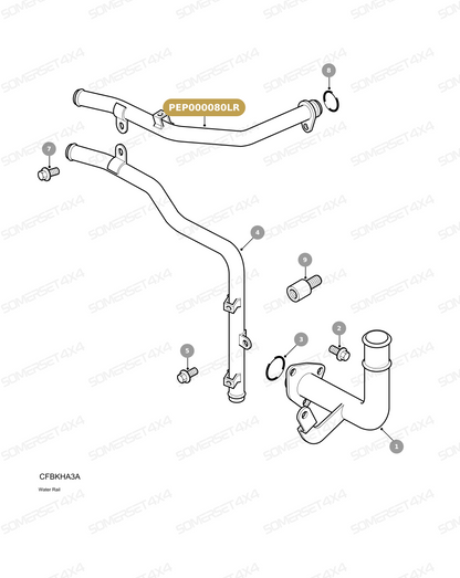 PEP000080LR GENUINE LAND ROVER - HOSE - WATER