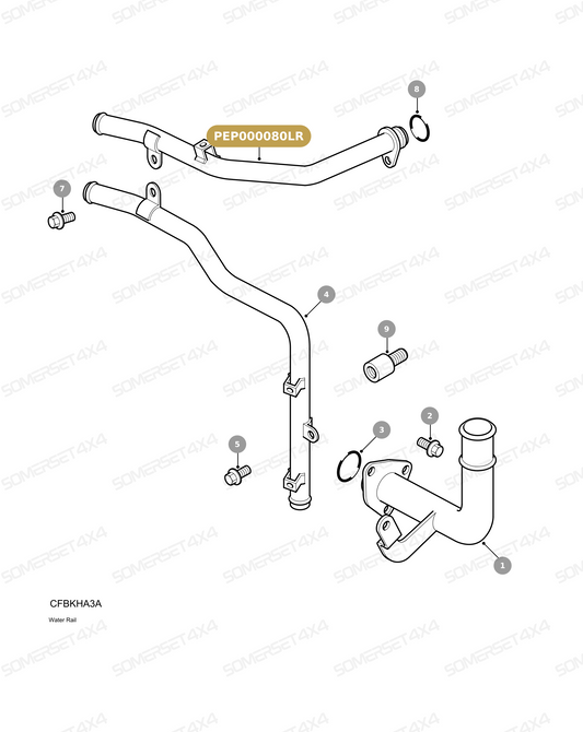 PEP000080LR GENUINE LAND ROVER - HOSE - WATER