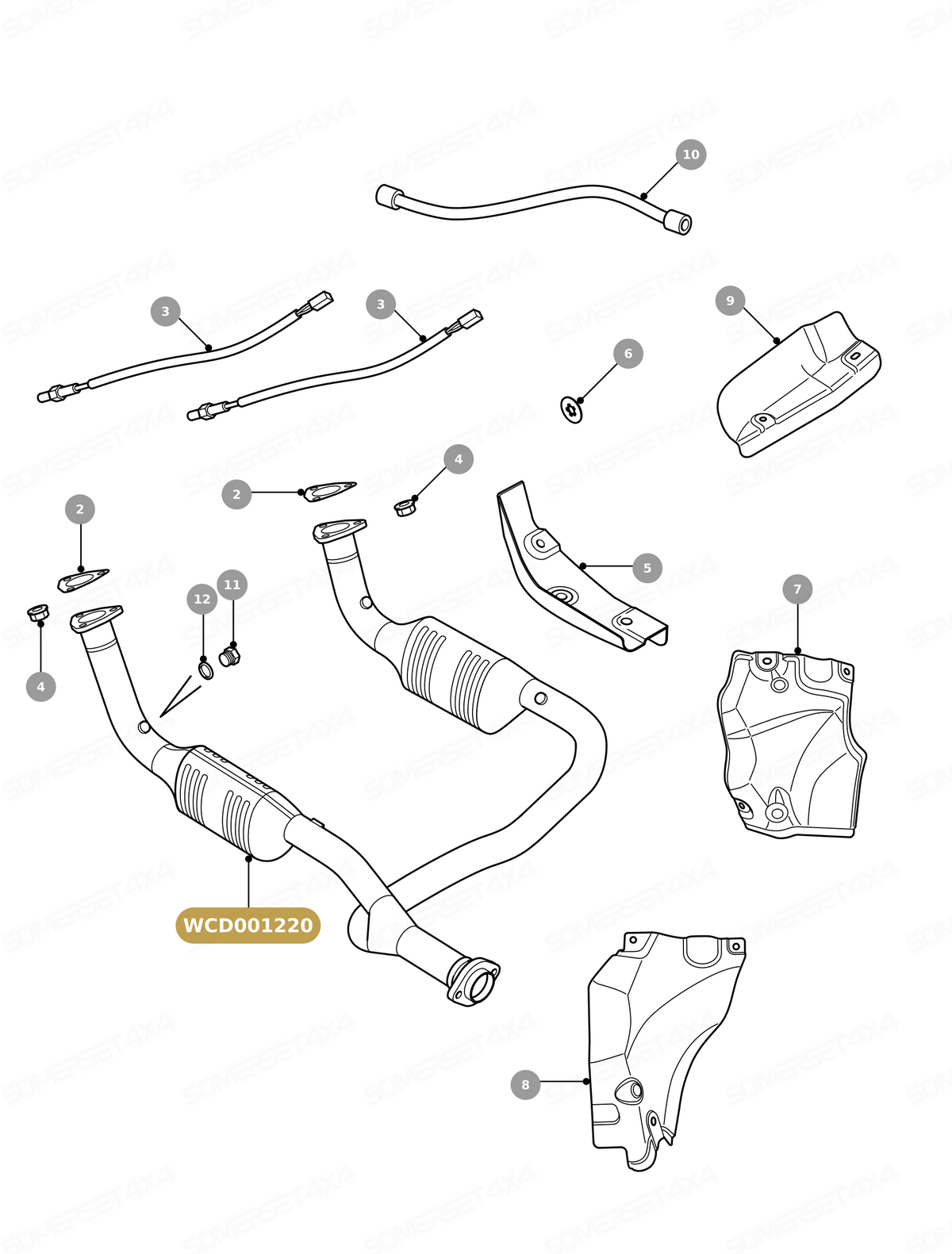 WCD001220 LAND ROVER - EXHAUST DOWNPIPE - DISCO II From ALLMAKES