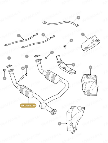 WCD001220 LAND ROVER - EXHAUST DOWNPIPE - DISCO II From ALLMAKES