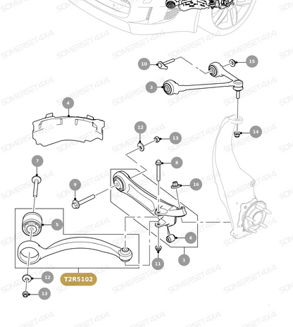 T2R5102 GENUINE JAGUAR - ARM-WISHBONE