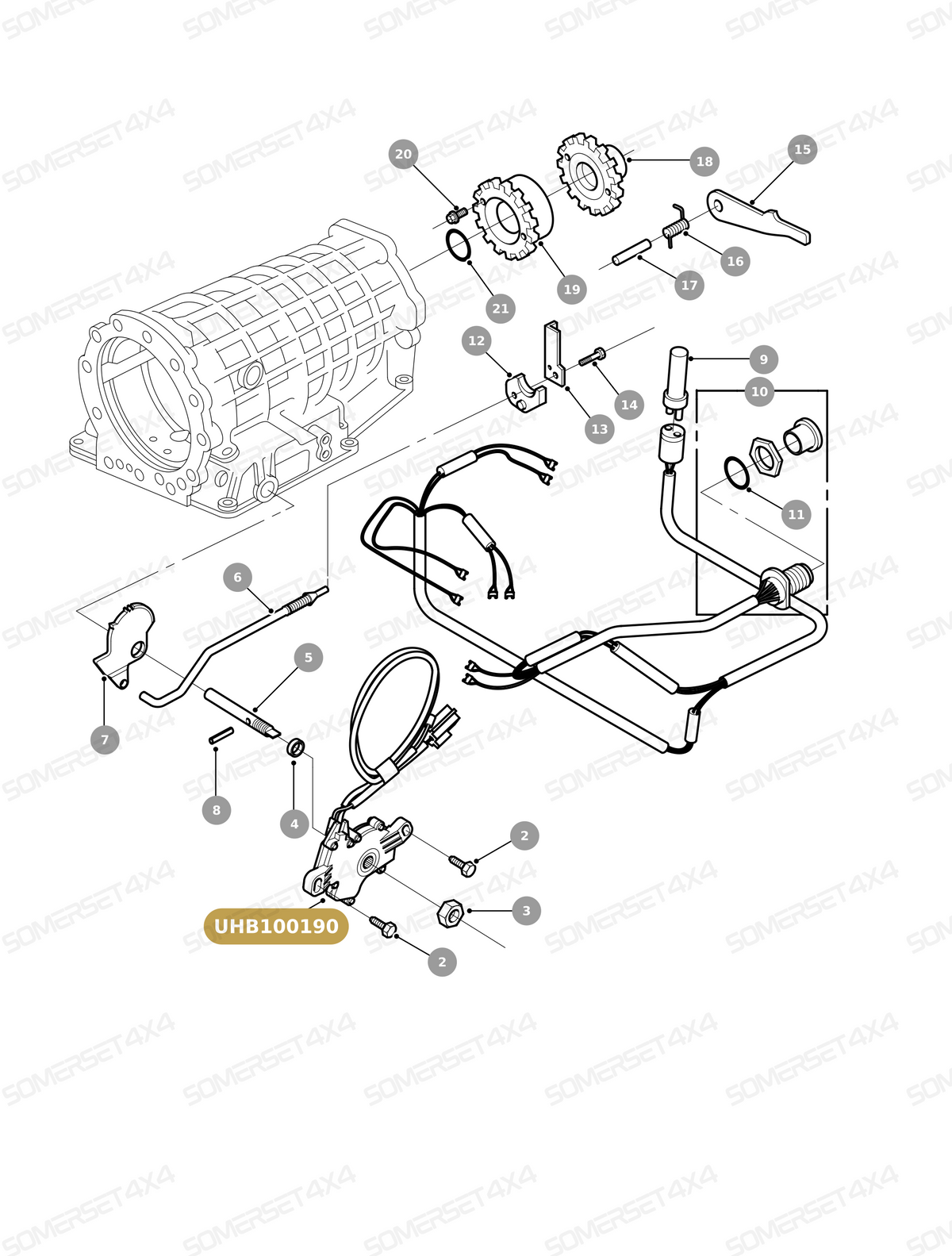 UHB100190 LAND ROVER - SWITCH - TRANSMISSION SELECTOR From ALLMAKES