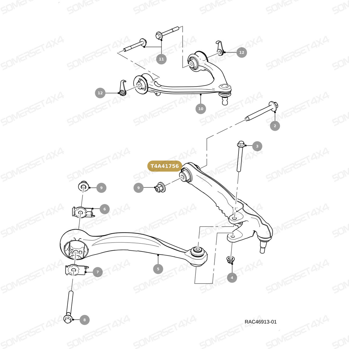 T4A41756 GENUINE JAGUAR - Wishbone arm