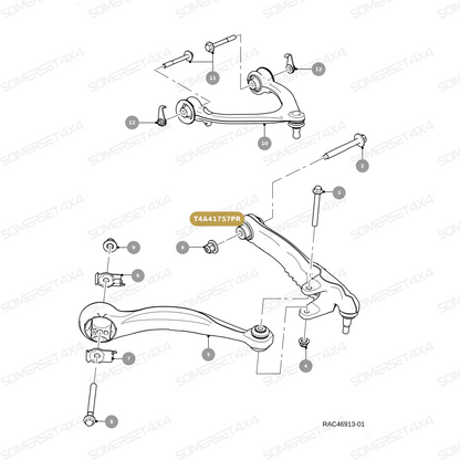 T4A41757PR JAGUAR - SUSPENSION ARM-FRONT-LOWER-LH  X761 From PROEVO+