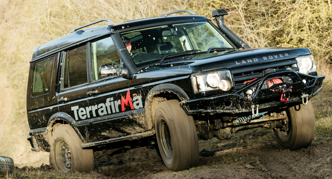 TF2045 LAND ROVER - TERRAFIRMA LAND ROVER - VEHICLE BODY STICKER KIT GREY WITH RED M 1700X253MM