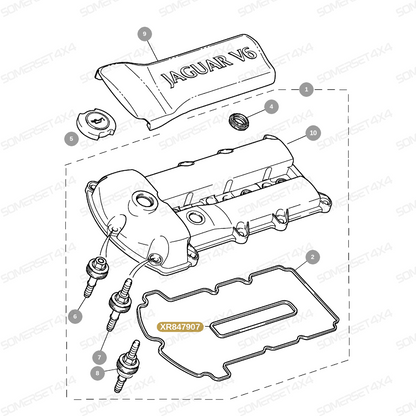 XR847907 GENUINE JAGUAR - SEAL-SPARK PLUG BOSS