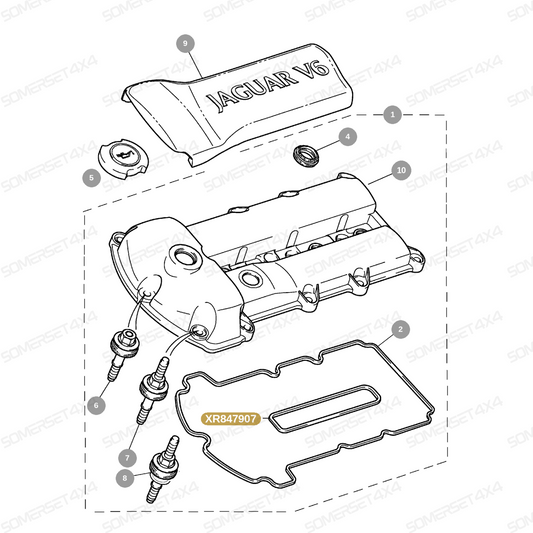 XR847907 GENUINE JAGUAR - SEAL-SPARK PLUG BOSS