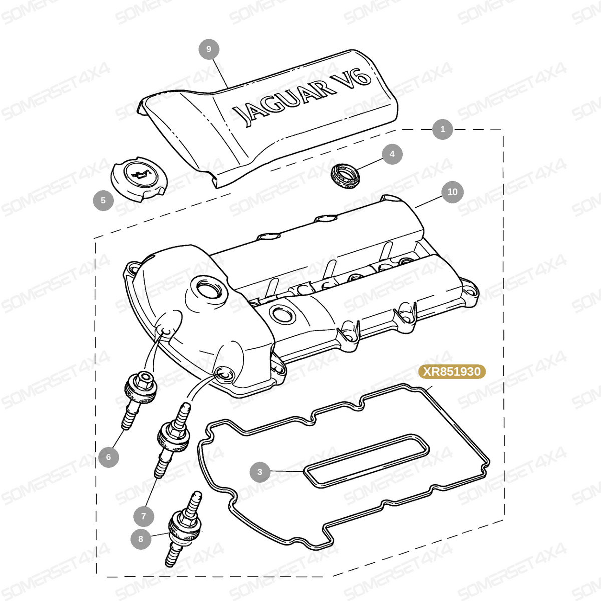XR851930 GENUINE JAGUAR - Camshaft cover gasket