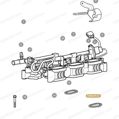 XR843533 GENUINE JAGUAR - GASKET-INLET MANIFLD