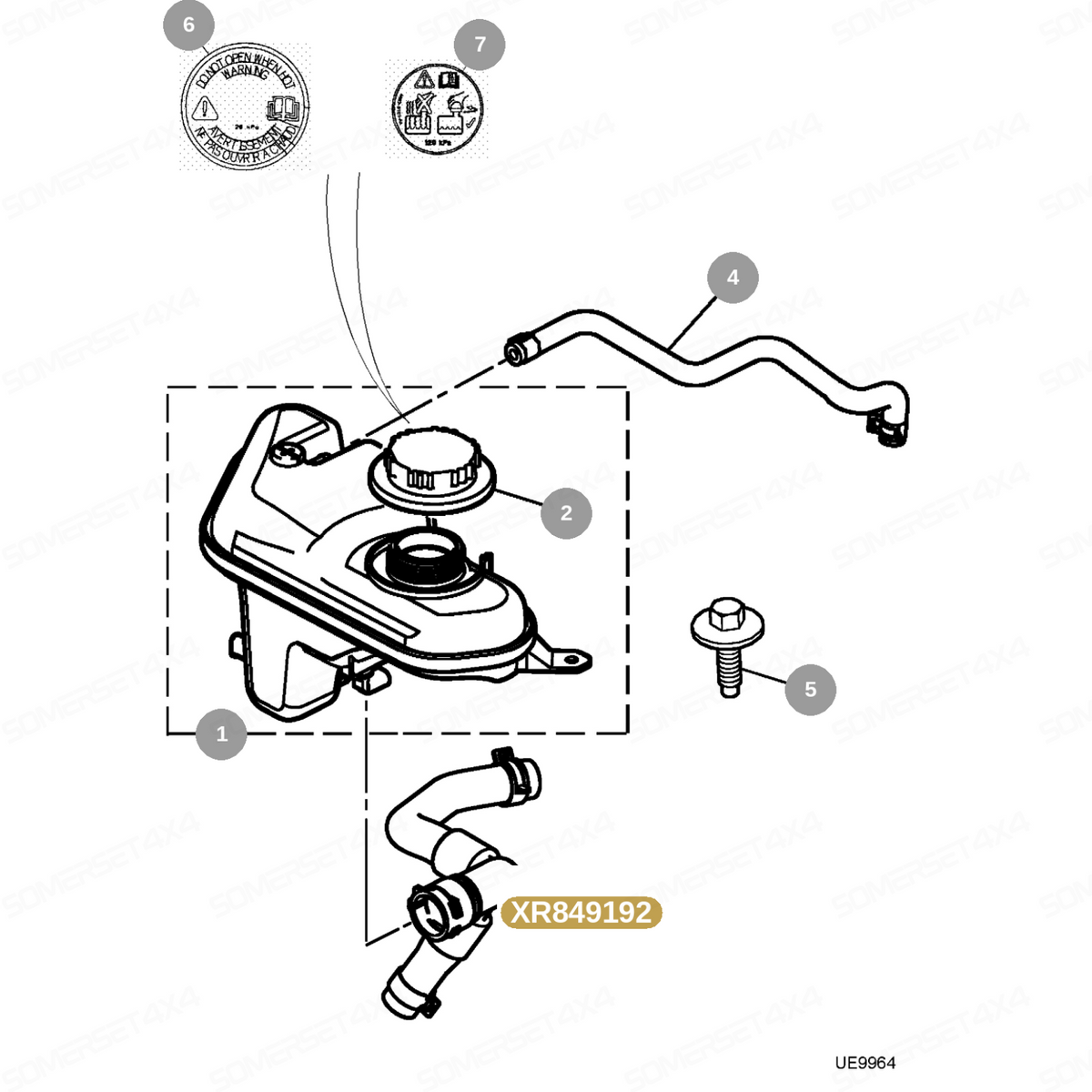 XR849192 GENUINE JAGUAR - HOSE-WATER