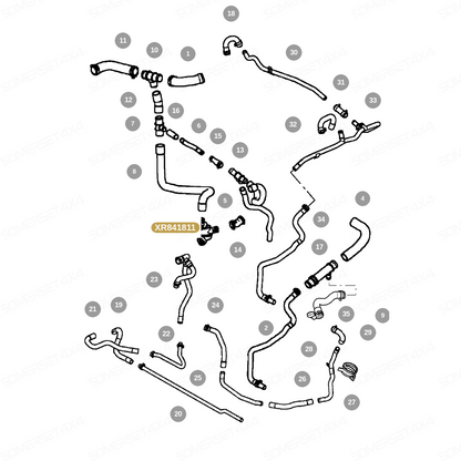 XR841811 GENUINE JAGUAR - HOUSING-THERMOSTAT