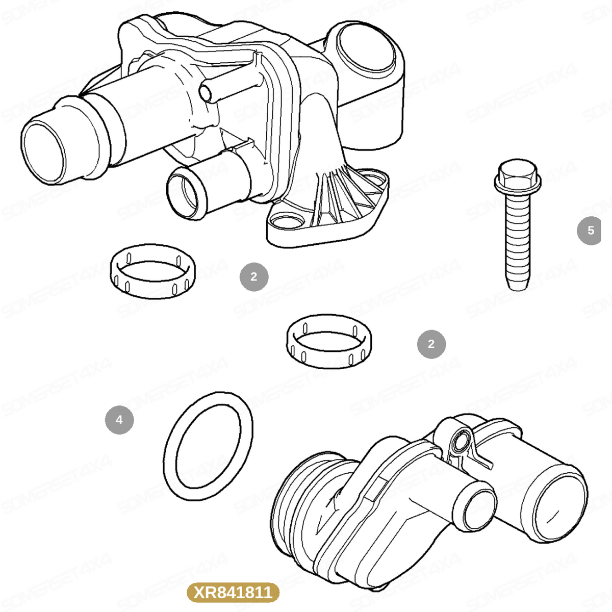 XR841811 GENUINE JAGUAR - HOUSING-THERMOSTAT