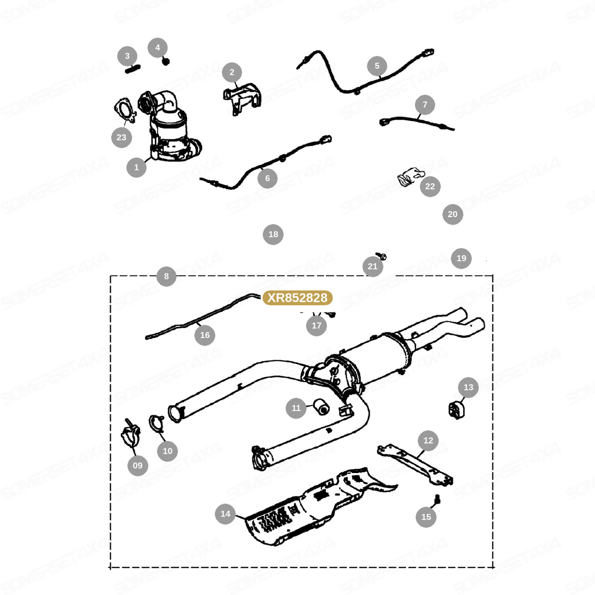 XR852828 GENUINE JAGUAR - CLAMP-EXHAUST